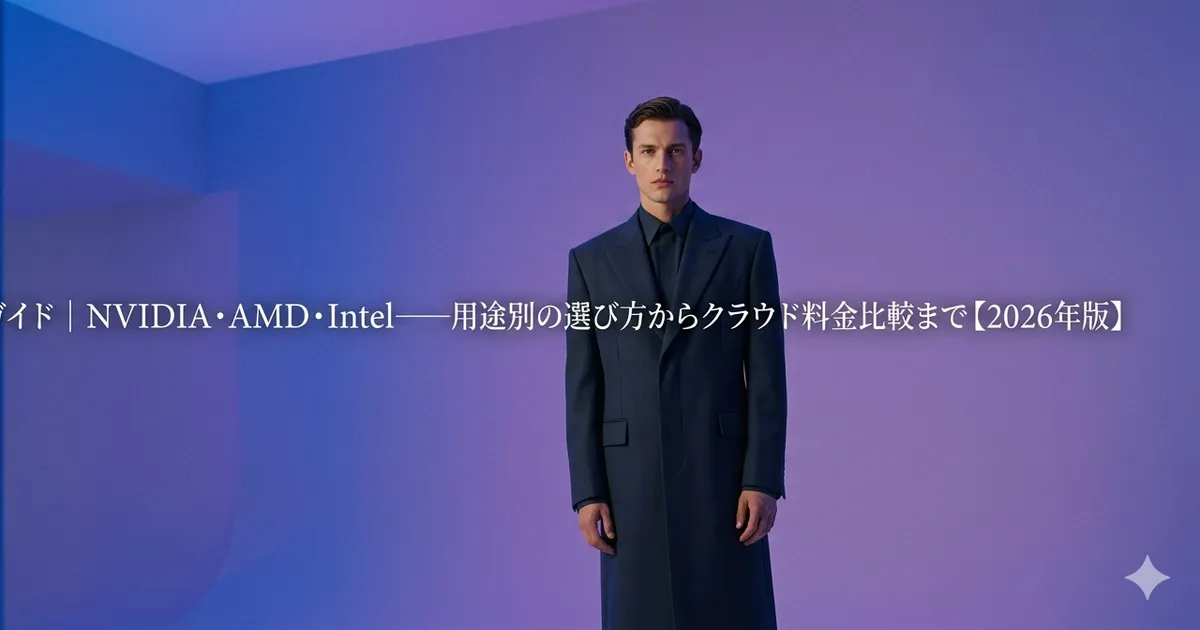 AI GPU完全ガイド｜NVIDIA・AMD・Intel——用途別の選び方からクラウド料金比較まで【2026年版】