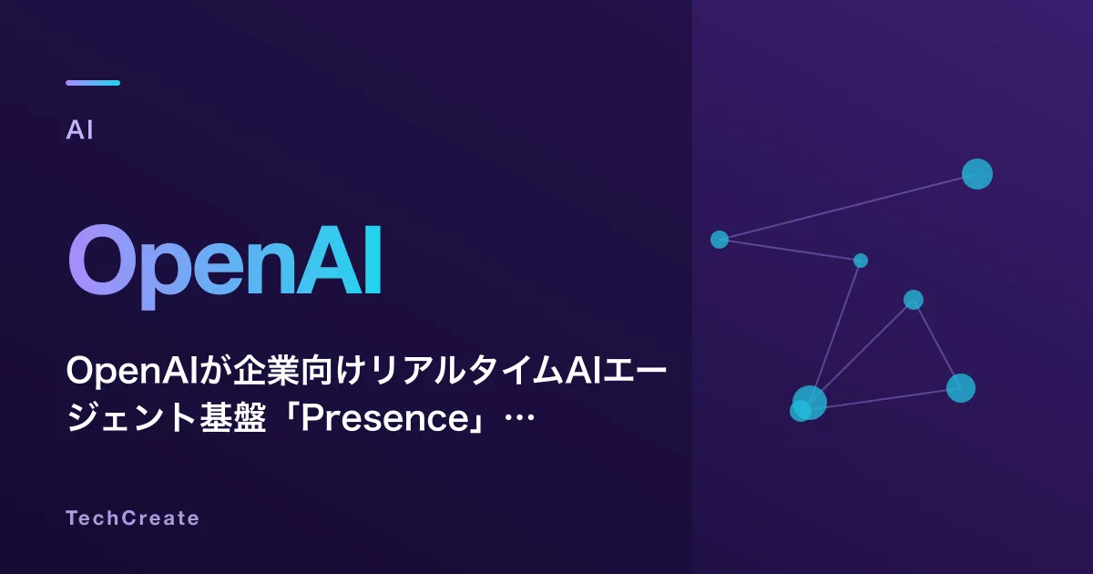 OpenAIが企業向けリアルタイムAIエージェント基盤「Presence」をリリース——音声×チャット統合とCodexループが変えるエンタープライズ設計