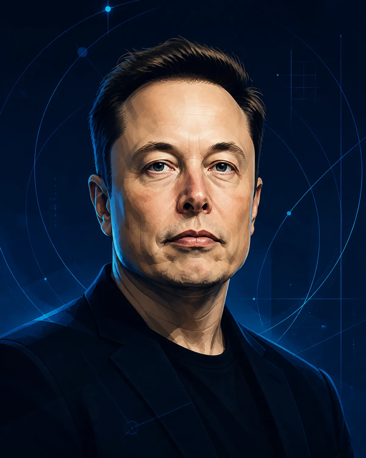 イーロン・マスクのポートレートイラスト