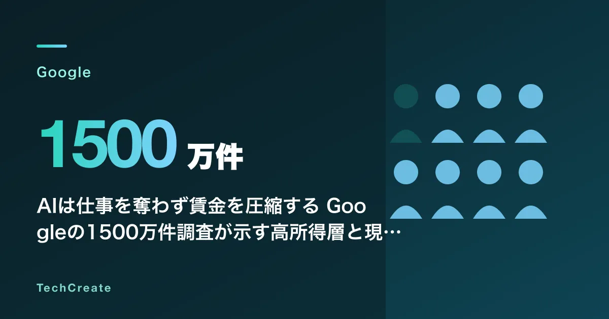 AIは仕事を奪わず賃金を圧縮する——Googleの1500万件調査が示す高所得層と現場労働者の断層線