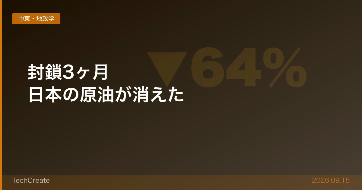 封鎖から3ヶ月のホルムズ海峡。日本の原油が入らなくなって家計に何が起きたか