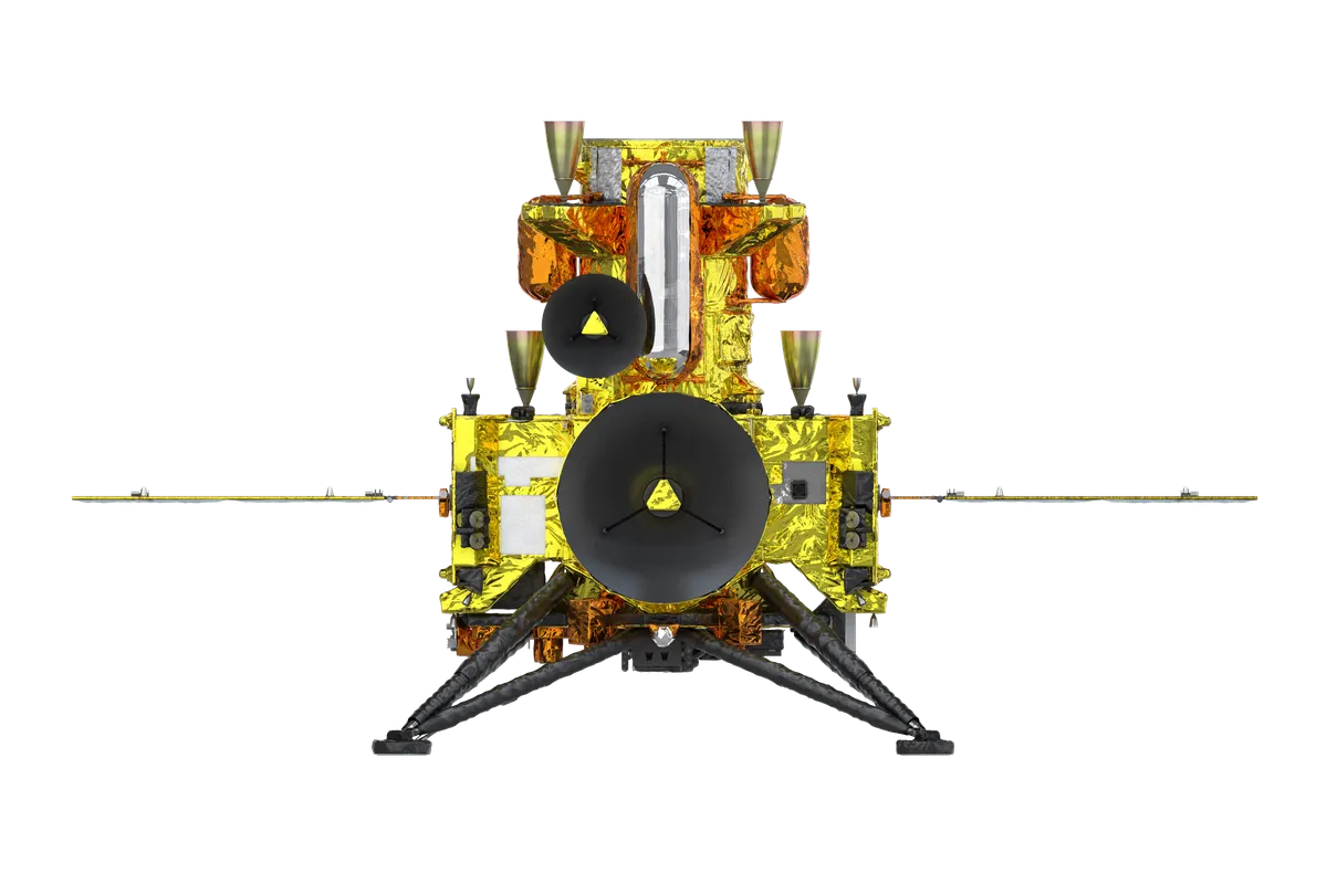 JAXAの火星衛星探査機MMXの機体正面図