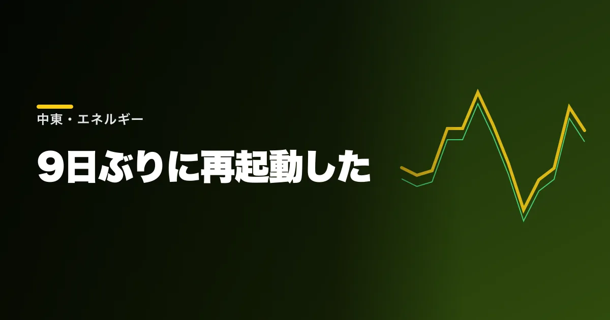 サウジが東西パイプラインを再起動した。100ドルに届きかけた原油が下がる